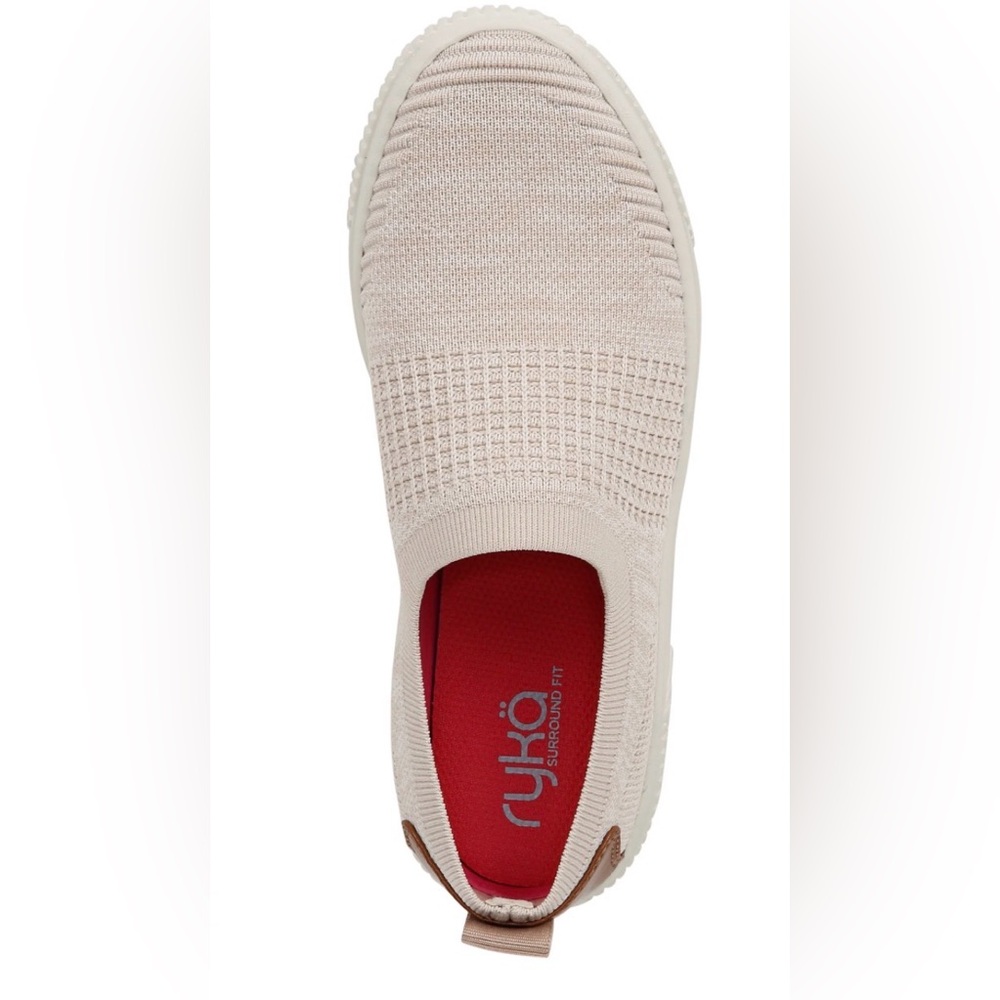 Ryka Womens Vista Slip On Taupe Knit Slip-On Sneakers Shoes NWOB Size 8.5